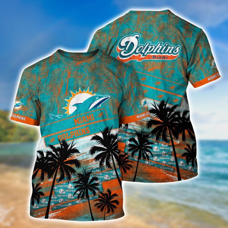 Miami Dolphins Men's T Shirt Football Summer V6
