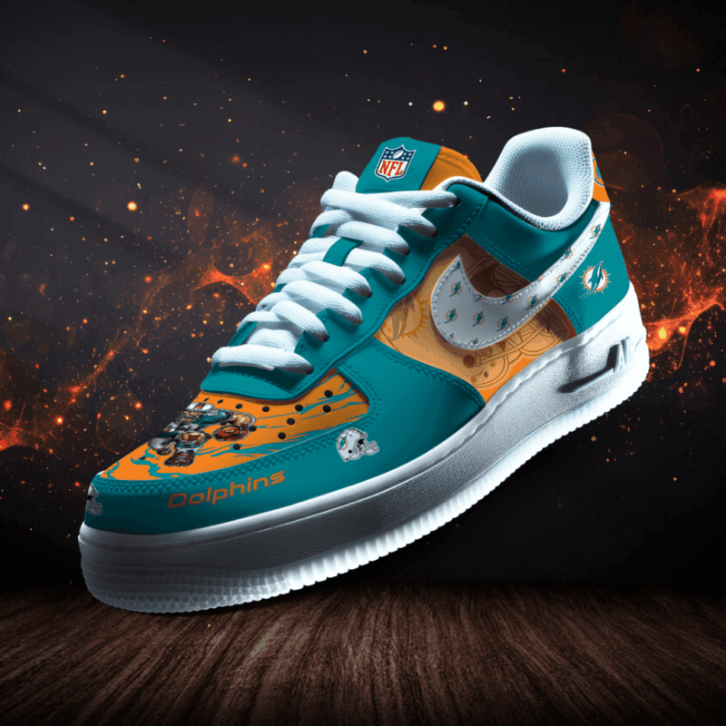 Miami Dolphins | New Collection Trending Air Force 1 Mascot - Gift Nest World