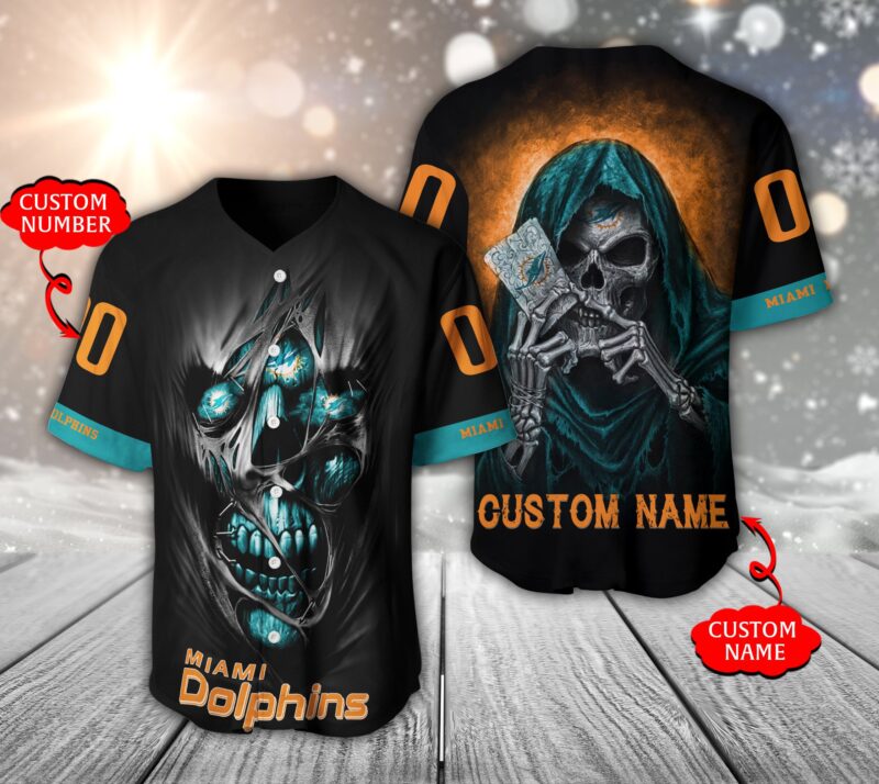 Miami Dolphins NFL 3D Personalized Baseball Jersey TMYNBB1231220