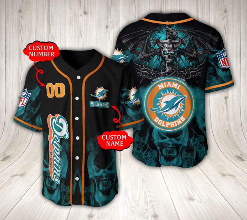 Miami Dolphins NFL Baseball Jersey Custom Name And Number DTYNBB1120920