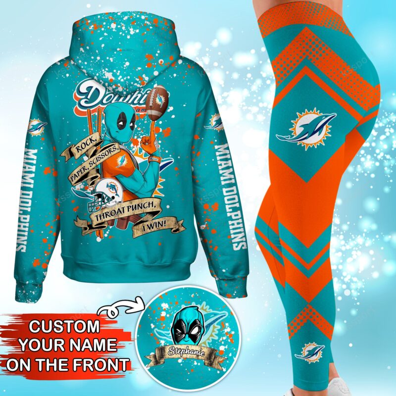 Miami Dolphins NFL-Custom Hoodie Rock.Paper.Scissors… Throat Punch I Win Hoodie ( Hoodie Only )