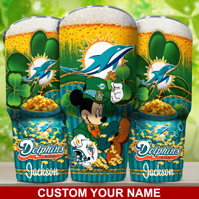 Miami Dolphins NFL-Custom Tumbler Irish Mickey For Sports Fans NA31451