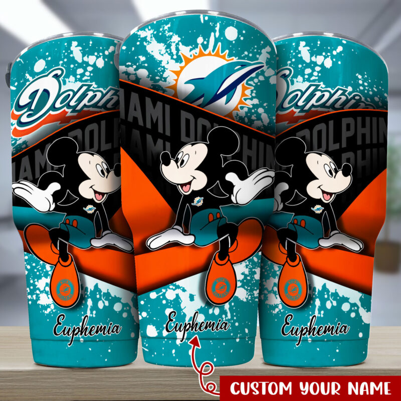 Miami Dolphins NFL-Custom Tumbler Mickey Mouse Style TU30810
