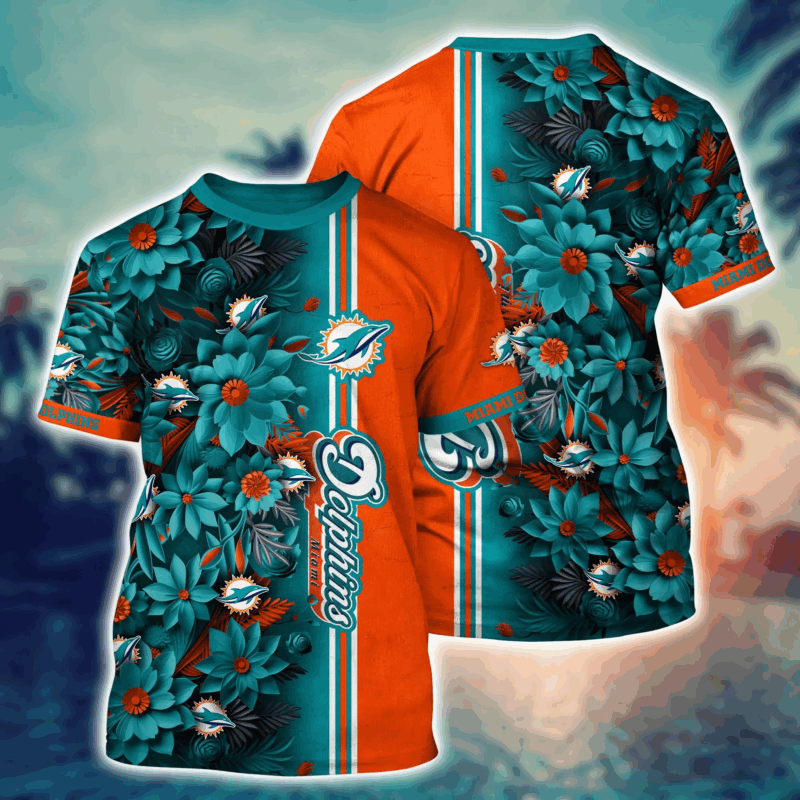 Miami Dolphins NFL Flower Tshirt Custom Summer Football V1