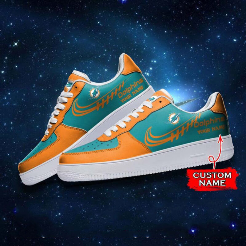 Miami Dolphins NFL Personalized Nike Air Force Sneaker