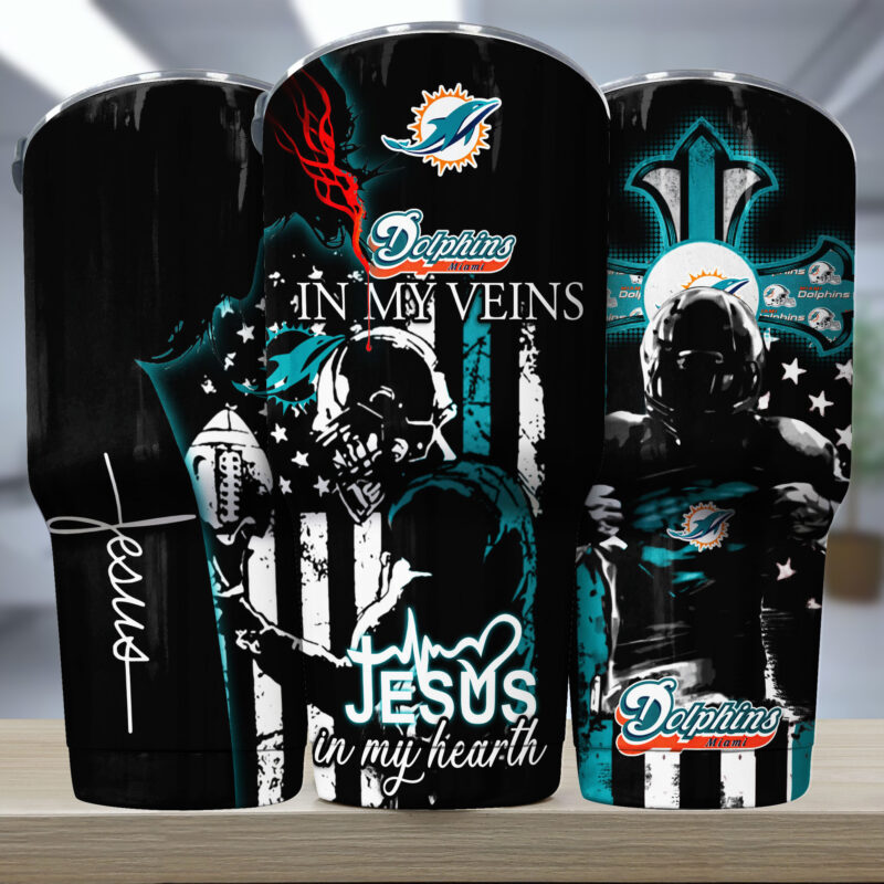 Miami Dolphins NFL-Tumbler In My Heart And My Veins TD30905