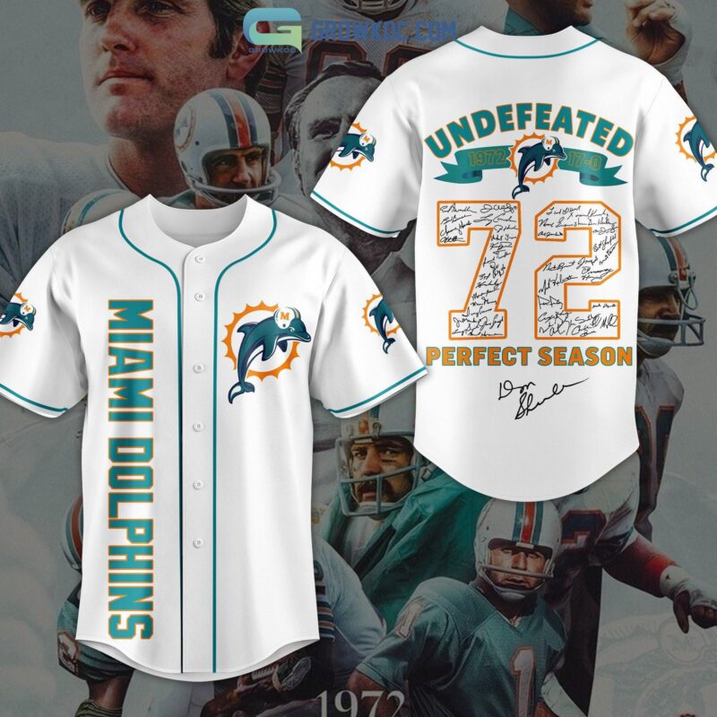 Miami Dolphins NFL Undefeated Season 1972 Baseball Jersey Shirt