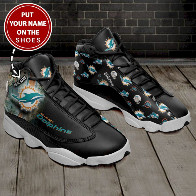 Miami Dolphins Personalized Air Jordan 13 Sneakers Sport Shoes For Fans