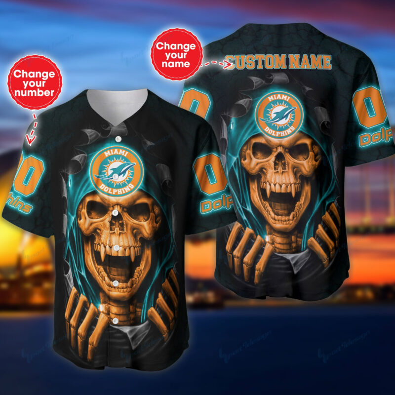 Miami Dolphins Personalized Baseball Jersey 566