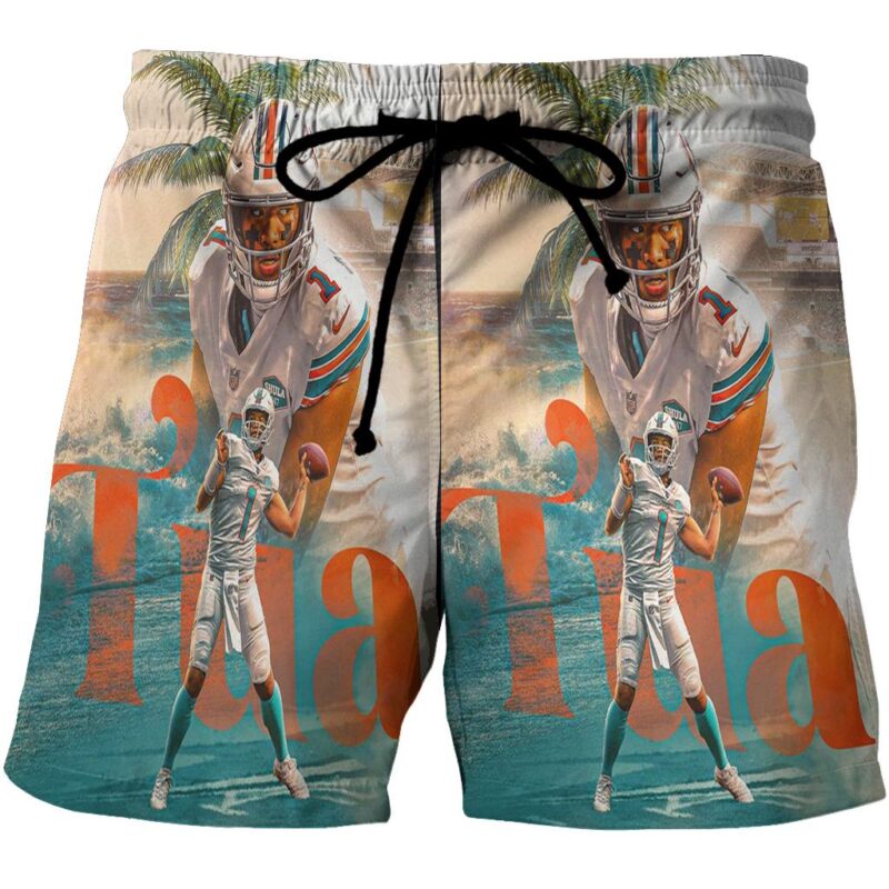 Miami Dolphins Tua Tagovailoa2 3D All Over Print Summer Beach Hawaiian Short