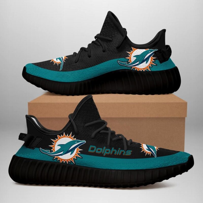 Miami Dolphins Unisex Sneaker Football Custom Shoes Miami Dolphins Yeezy Boost 350 - Yeezy Shoes Barkingtees Fashion