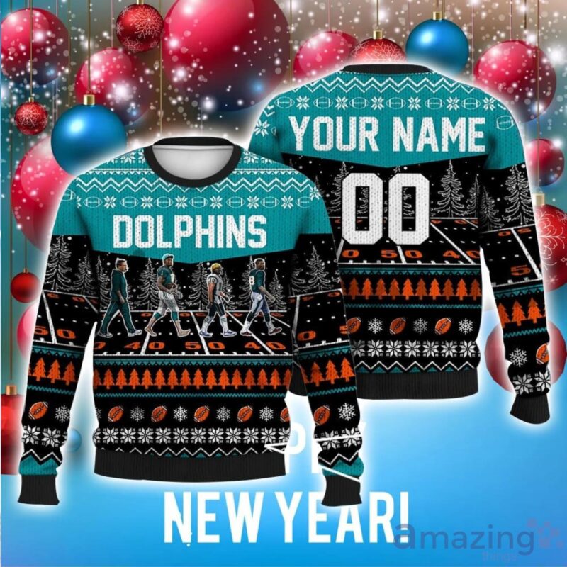 Miami Dolphins Walking Ugly Christmas Sweater Christmas Gift