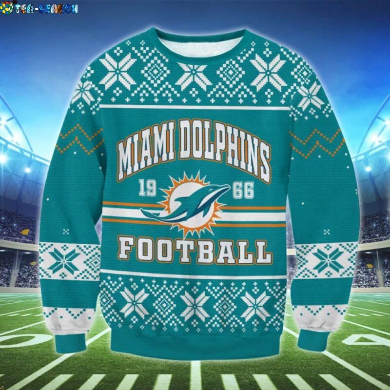 NFL Miami Dolphins 1966 Football Ugly Christmas Sweater