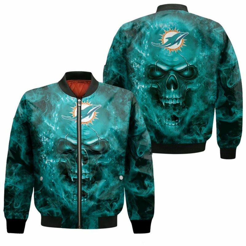 NFL Miami Dolphins Bomber Jacket Skull