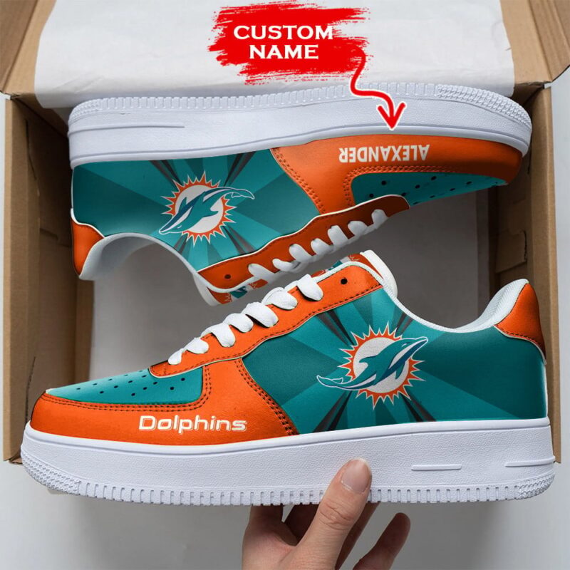 NFL Miami Dolphins Custom Air Force 1 Sneakers APAF52610029