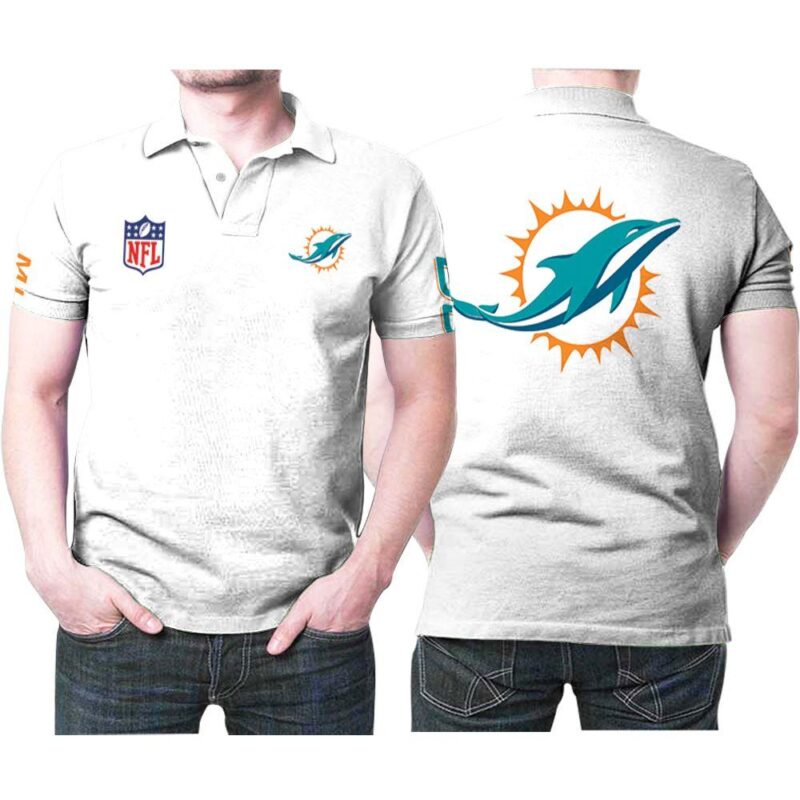 NFL Miami Dolphins Polo Shirt Logo On Chest 3D
