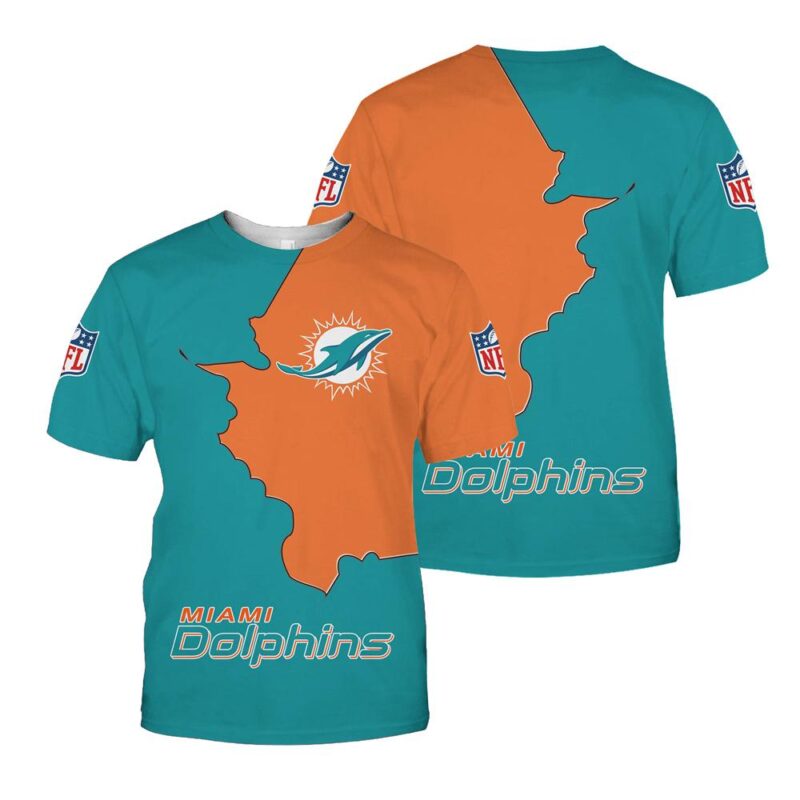 NFL Miami Dolphins T-Shirt 3D Short Sleeve