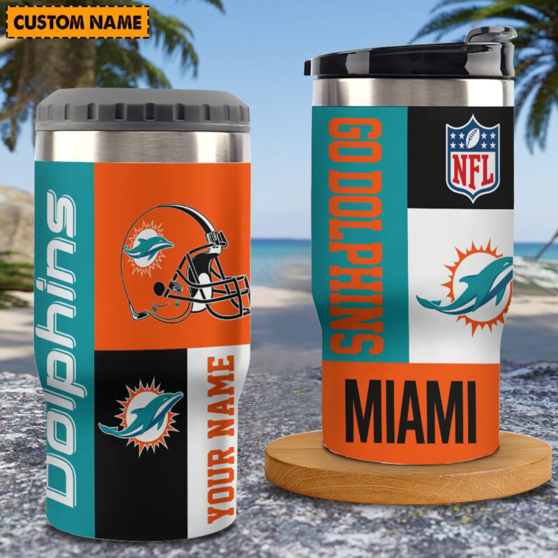 Sportswearmerch Miami Dolphins New Personalized 3 in 1 Can Cooler Tumbler for fan - Sportswearmerch