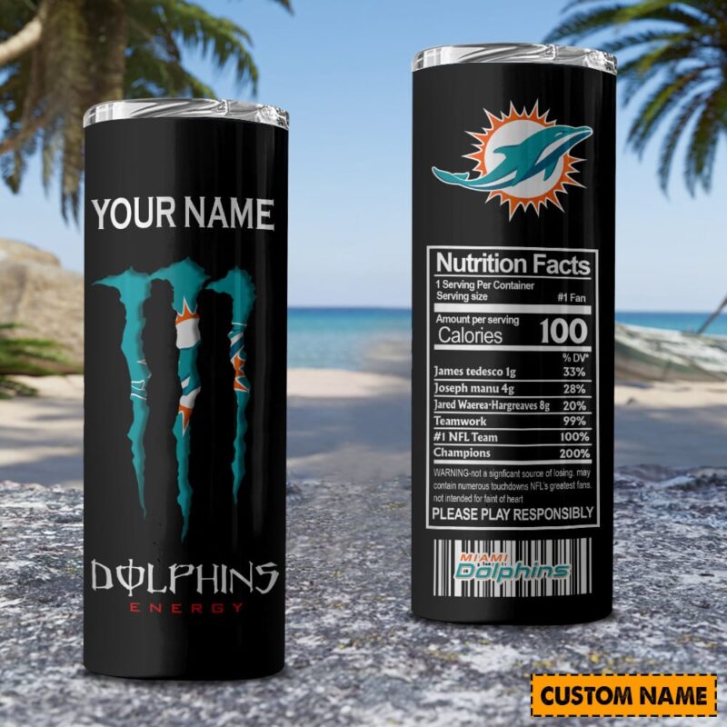 Sportswearmerch Miami Dolphins New Personalized Skinny Tumbler 20OZ For Fan - Sportswearmerch