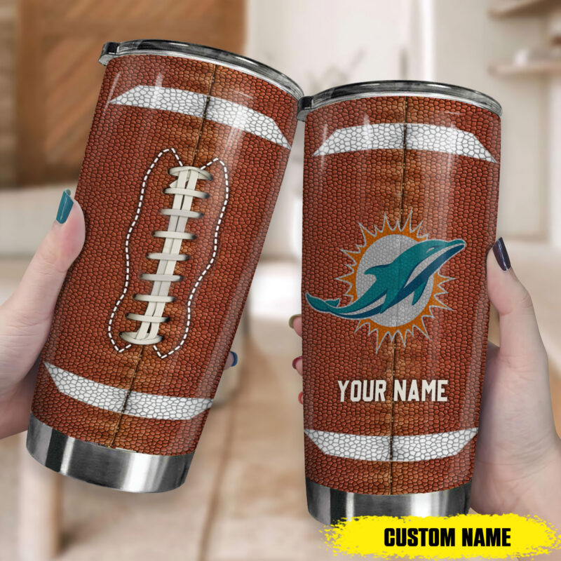 Sportswearmerch Miami Dolphins NFL New Personalized Football Tumbler Gifts For Fans - Sportswearmerch