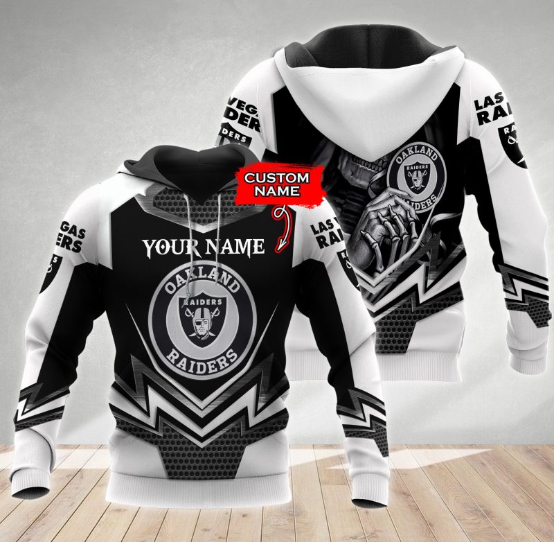 Las Vegas Raiders 3D Personalized Skull Hoodie - Raidersfanworld.com