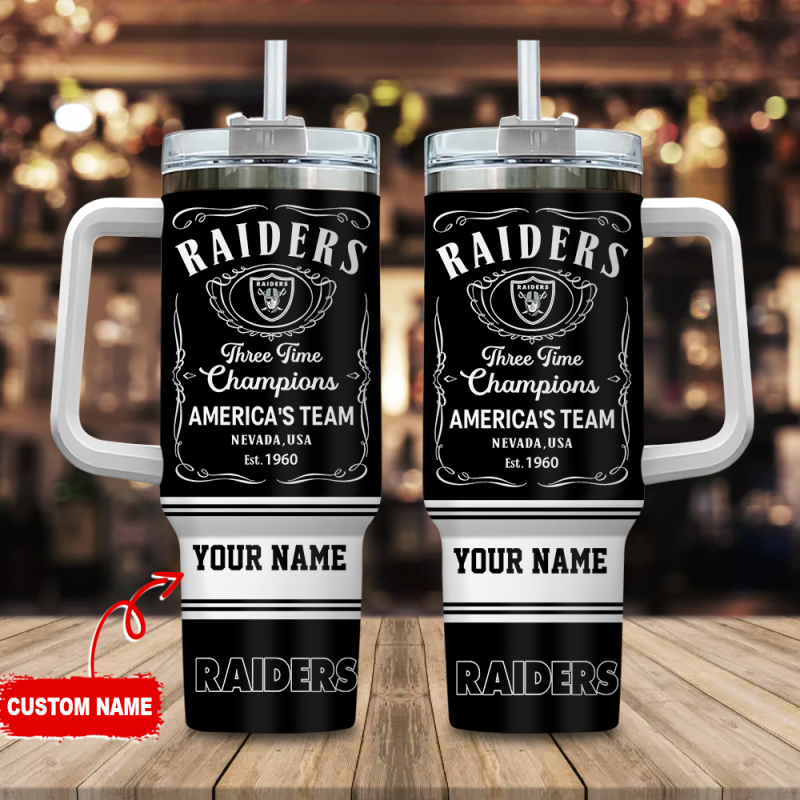 Las Vegas Raiders NFL Custom Stanley Cup 40 oz 30 oz Tumbler With Handle | StormMerch