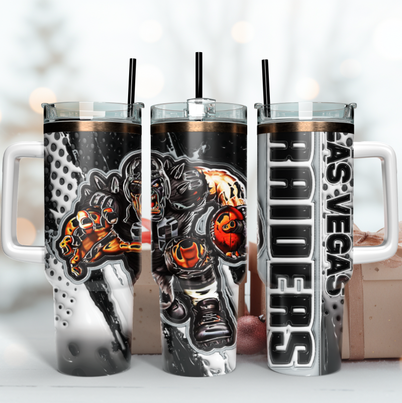 Las Vegas Raiders NFL Mascot Custom Stanley Cup 40 oz 30 oz Tumbler With Handle | StormMerch