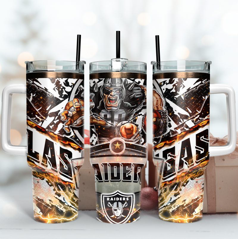 Las Vegas Raiders NFL Mascot Custom Stanley Cup 40 oz 30 oz Tumbler With Handle | StormMerch