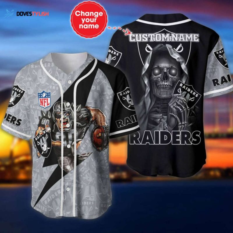 Las Vegas Raiders Personalized Baseball Jersey