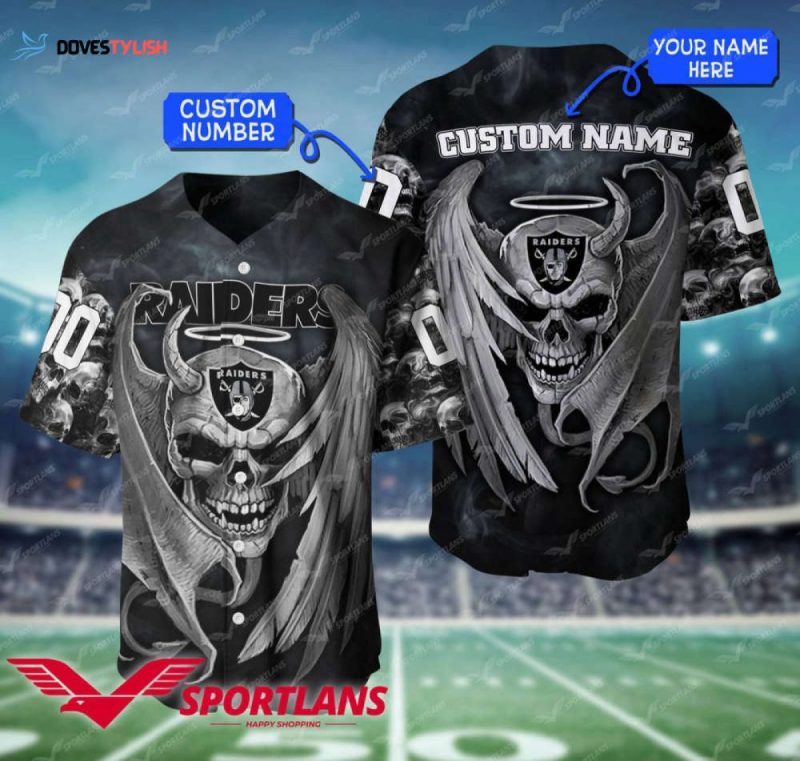 Las Vegas Raiders Personalized Baseball Jersey