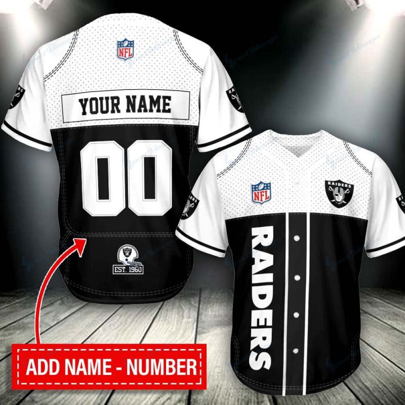 Las Vegas Raiders Personalized Baseball Jersey BG293