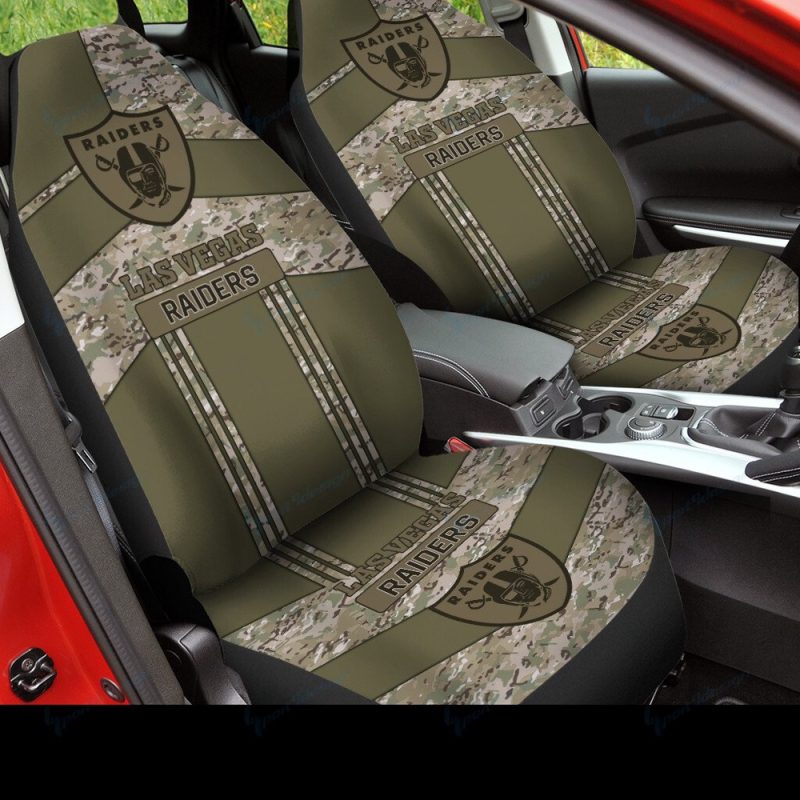 NFL Las Vegas Raiders Camo Pattern Car Seat Covers - Siblinglove