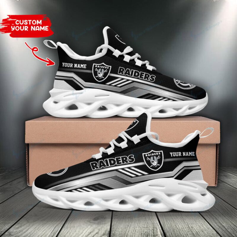Black Las Vegas Raiders Personalized Running Sneaker 3D Print