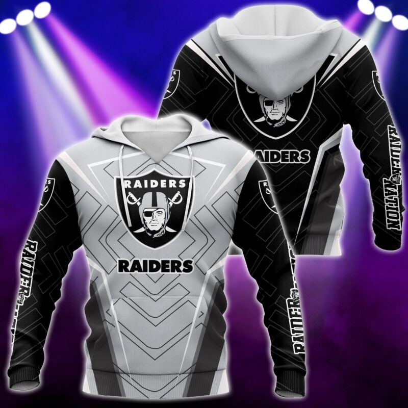 Custom Oakland Raiders NFL Hoodie Zip 3D Print