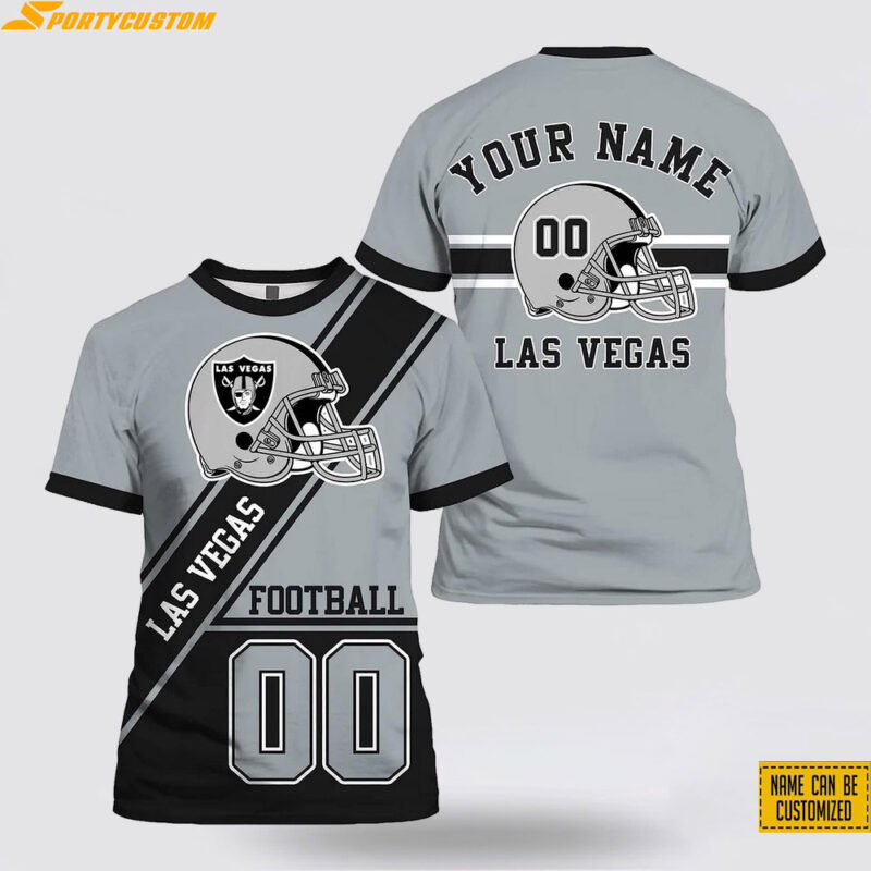 Las Vegas Raiders All Over Printed Custom Name And Number Nfl 3D T Shirts For Big Fans