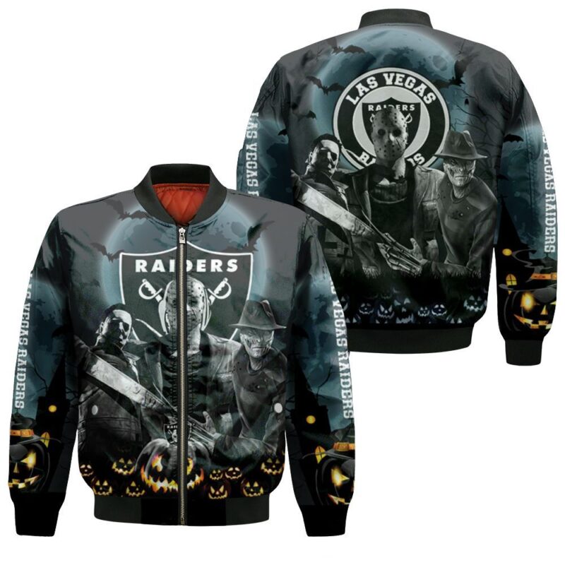 Las Vegas Raiders Halloween Horror 3d T Shirt Hoodie Jersey Bomber Jacket - Raidersfanworld.com