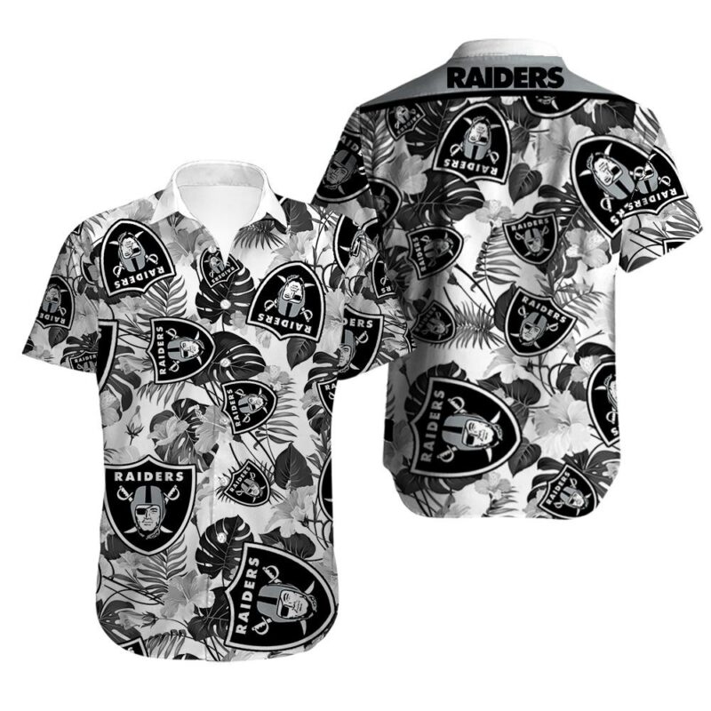 Las Vegas Raiders Hawaiian Button Up Shirt - Raidersfanworld.com