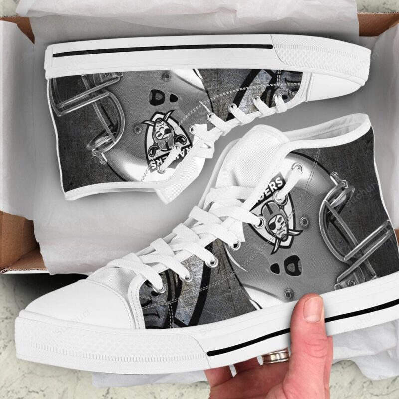 Las Vegas Raiders Helmet Art High Top Shoes
