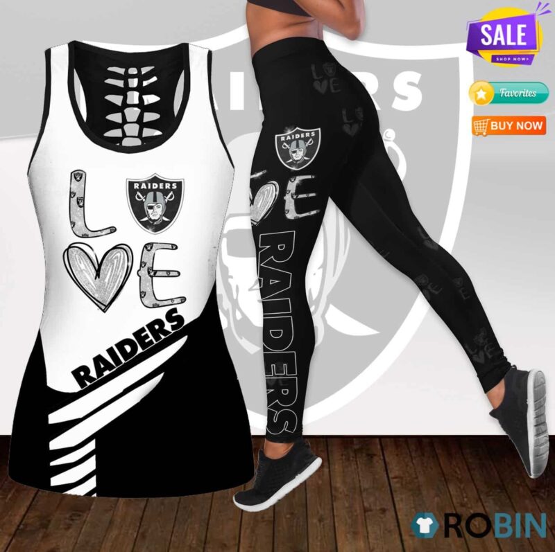 Las Vegas Raiders Leggings And Tank Top BG182