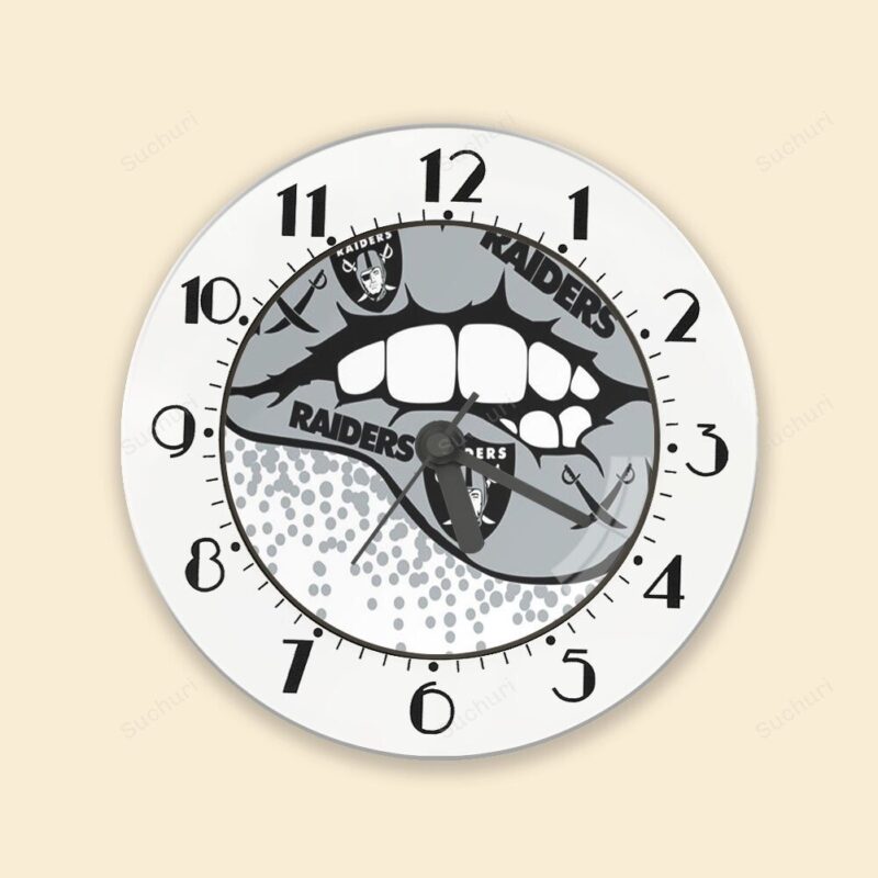 Las Vegas Raiders Lips Logo Art Alarm Clock