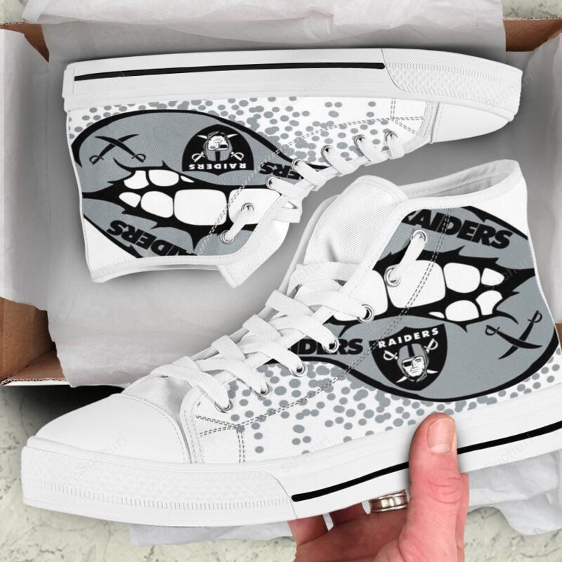 Las Vegas Raiders Lips Logo Art High Top Shoes