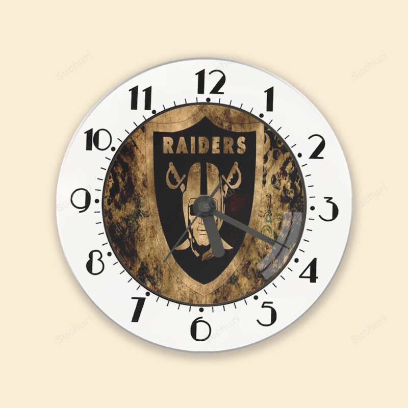 Las Vegas Raiders Logo Art Vintage Alarm Clock