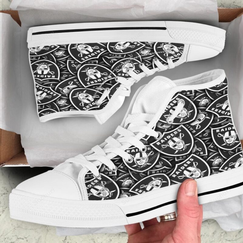 Las Vegas Raiders Logo Pattern10 High Top Shoes