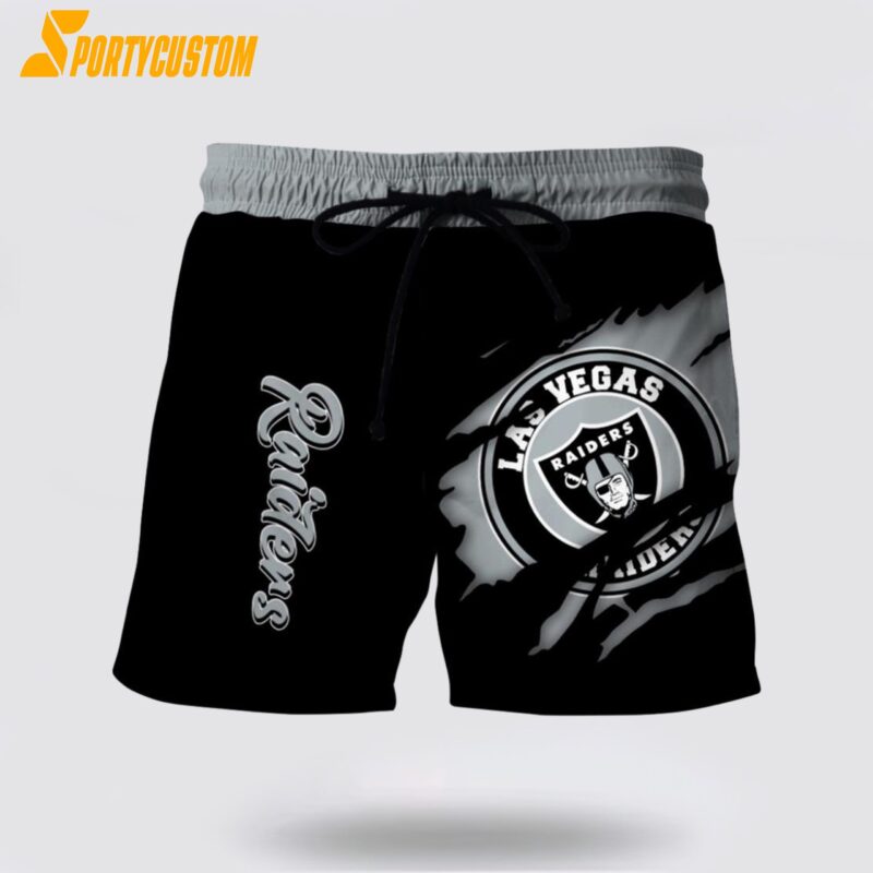Las Vegas Raiders Mens Nfl Beach Board Shorts For Hot Fans