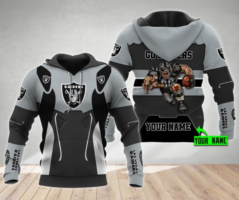 Las Vegas Raiders Nfl 3D Hoodie Personalized Metal Mascot - Raidersfanworld.com