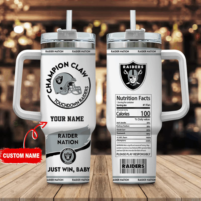 Las Vegas Raiders NFL Champion Claw Custom Stanley Cup 40 oz 30 oz Tumbler With Handle | StormMerch