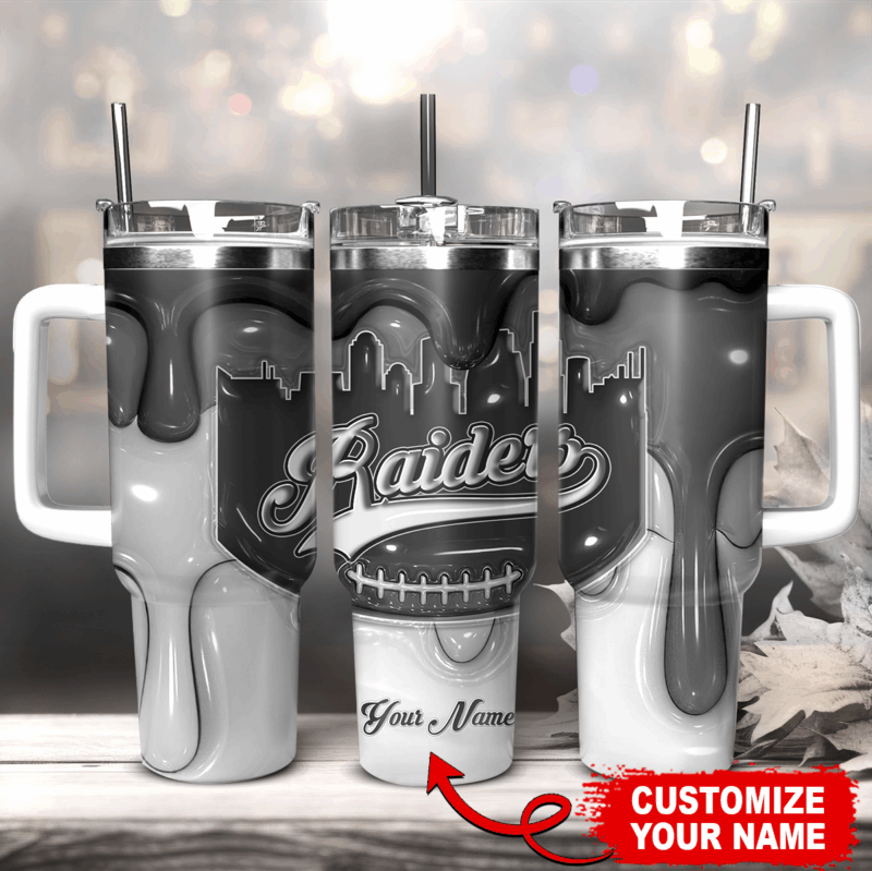 Las Vegas Raiders NFL Custom Stanley Cup 40 oz 30 oz Tumbler With Handle | StormMerch