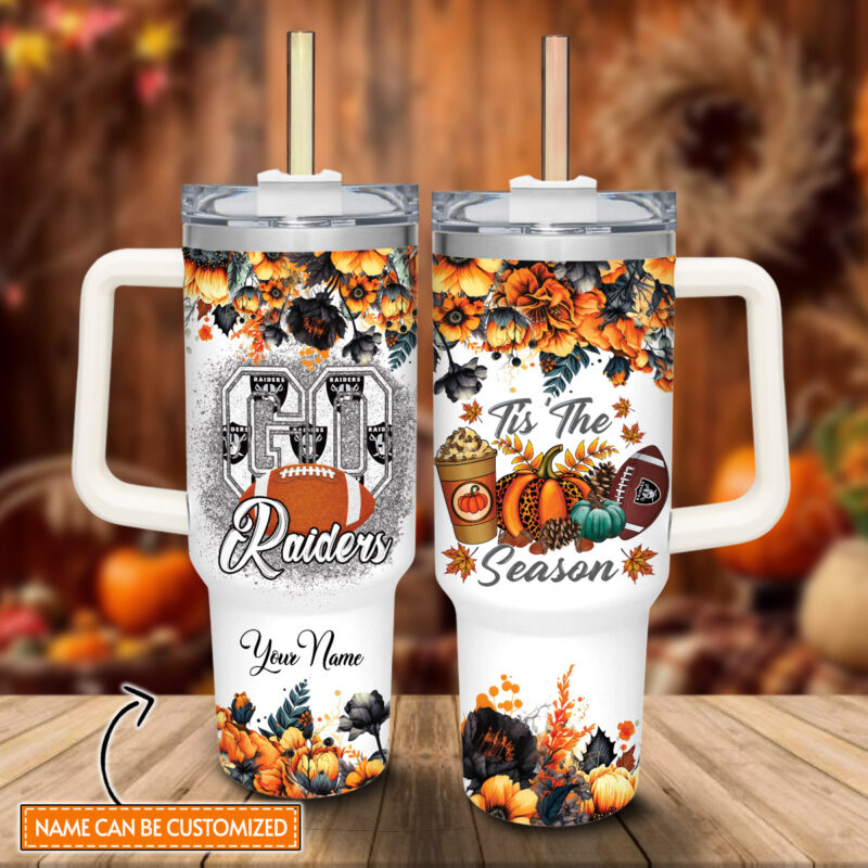 Las Vegas Raiders NFL Custom Stanley Cup 40 oz 30 oz Tumbler With Handle | StormMerch