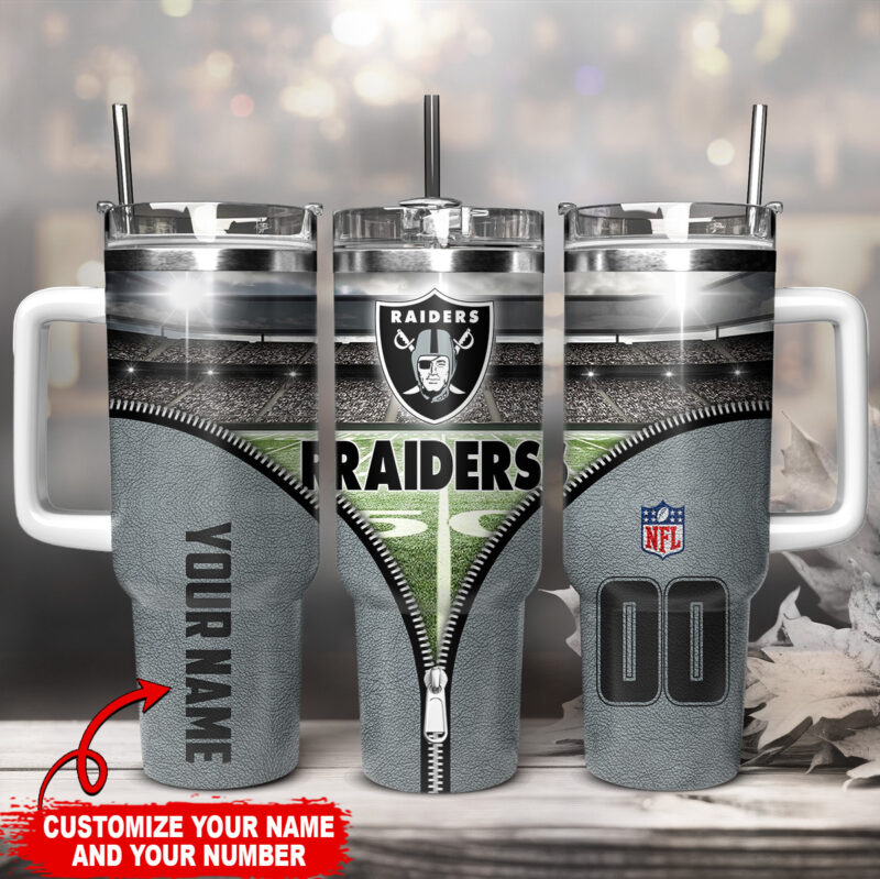 Las Vegas Raiders NFL Custom Stanley Cup 40 oz 30 oz Tumbler With Handle | StormMerch