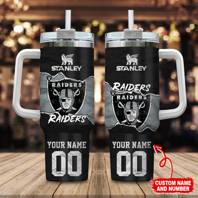 Las Vegas Raiders NFL Custom Stanley Cup 40 oz 30 oz Tumbler With Handle | StormMerch